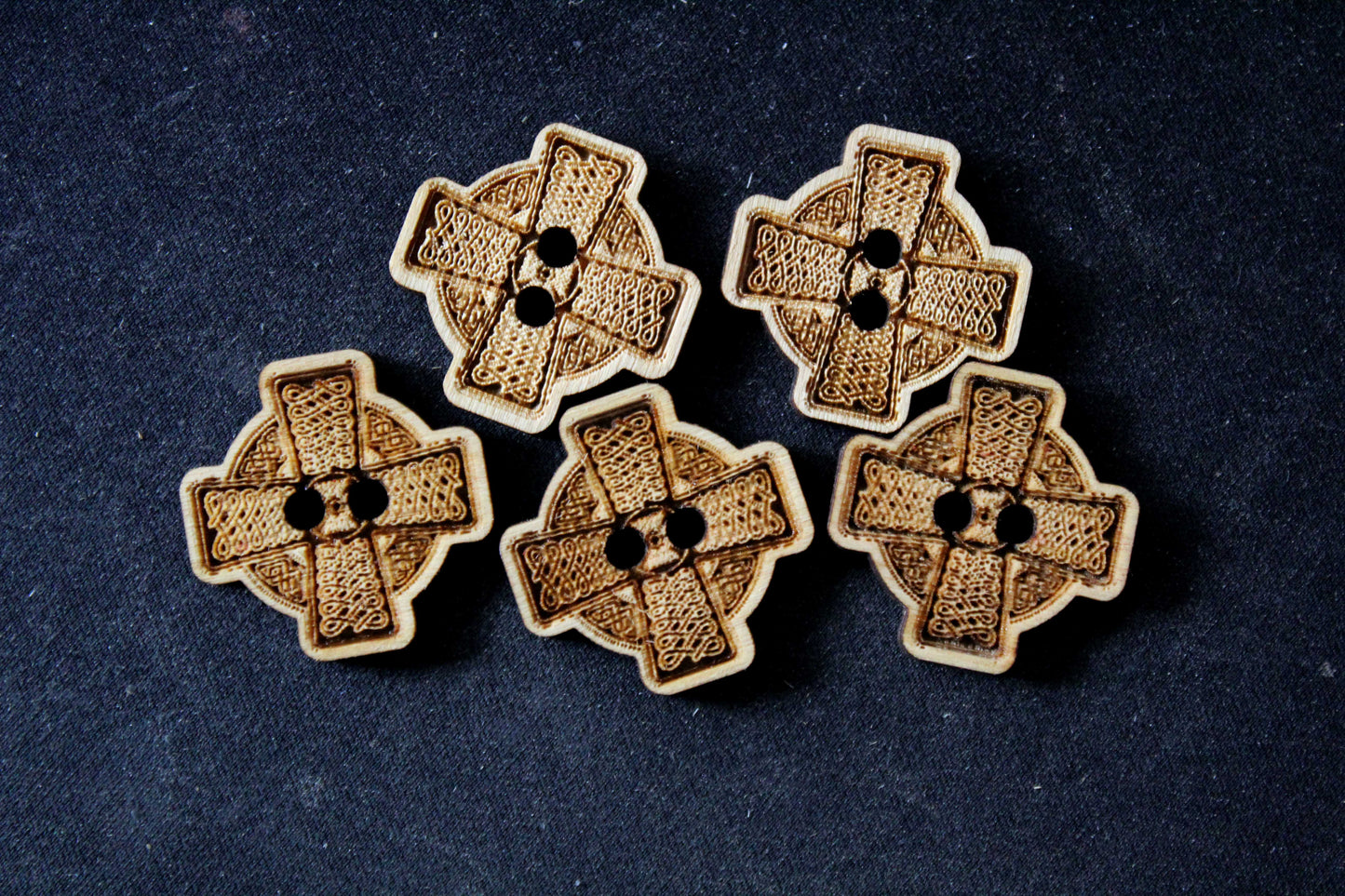 Celtic Cross Wooden Buttons image 1
