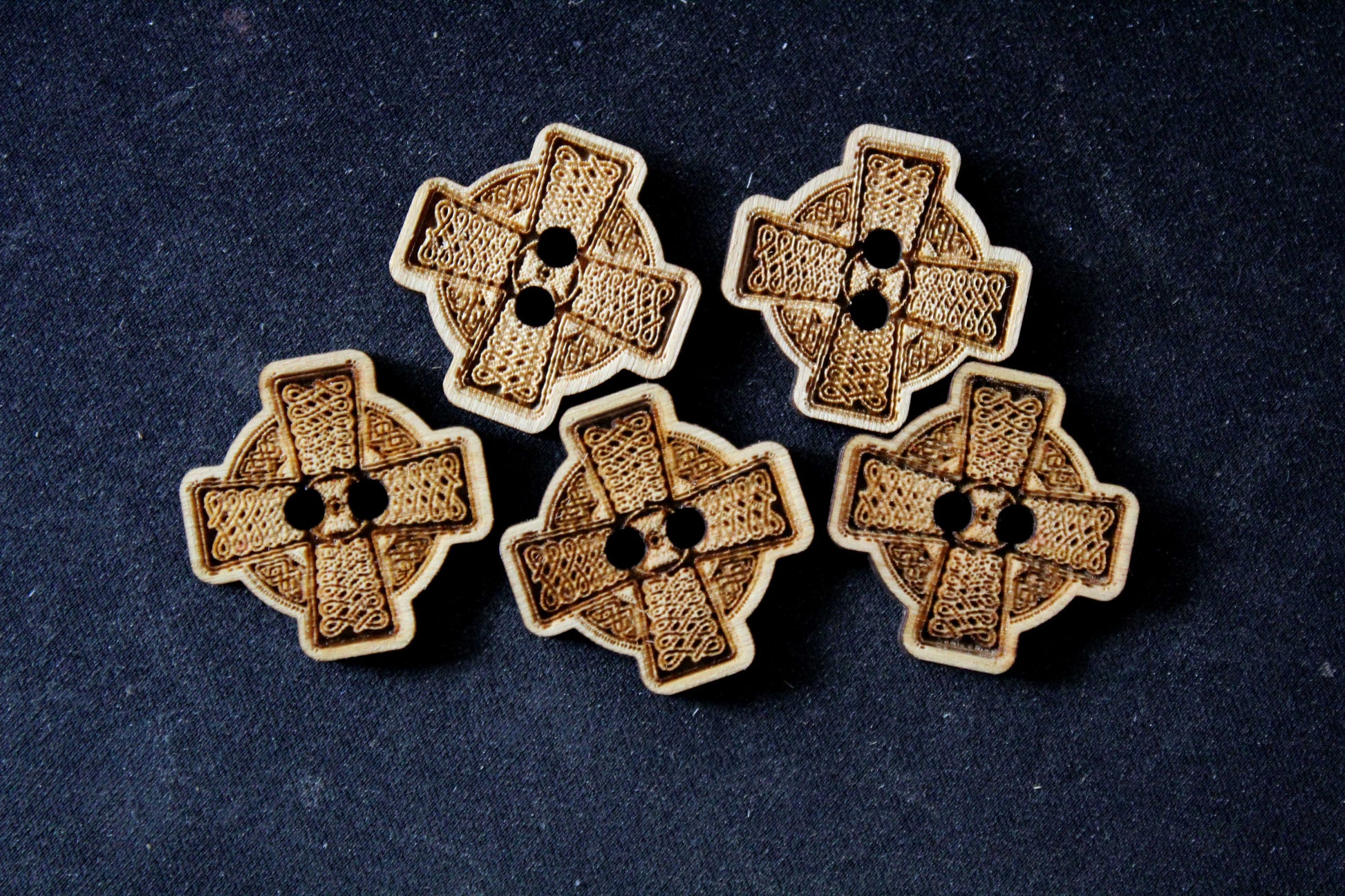Celtic Cross Wooden Buttons image 1