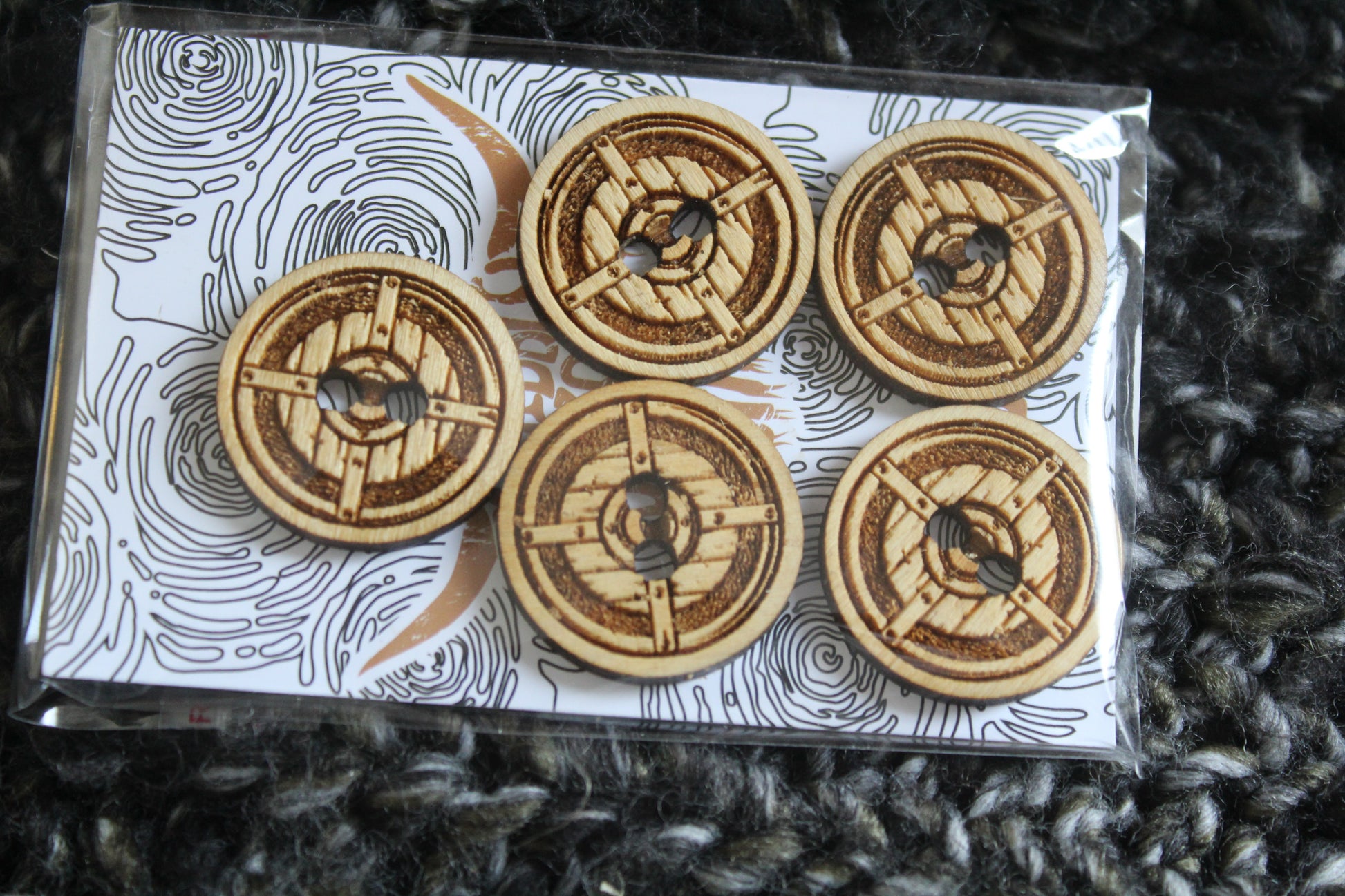 Norse Shield Wooden Buttons image 3