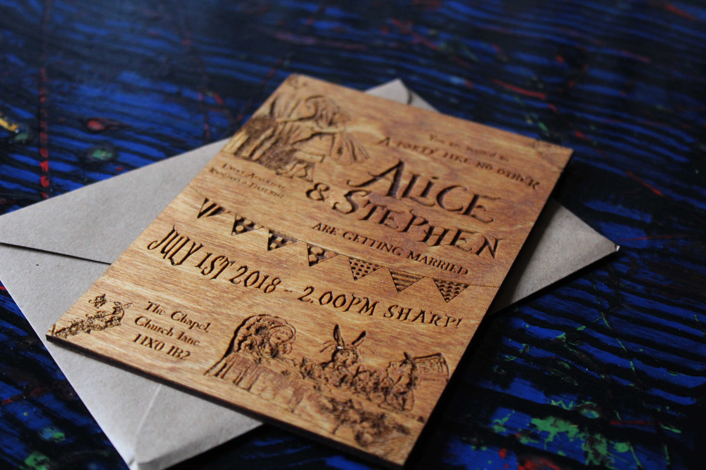 Alice in Wonderland Wedding Invitations (Set of 10) image 5