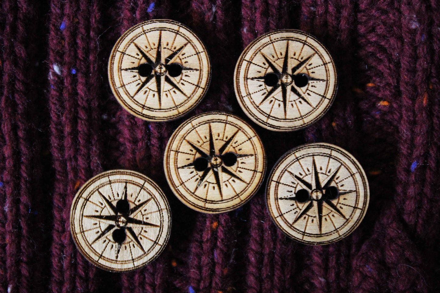 Compass Wooden Buttons image 0