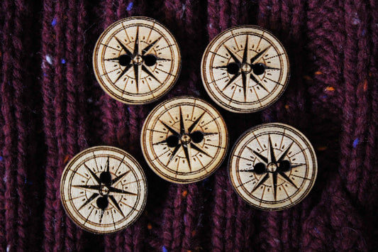 Compass Wooden Buttons image 0