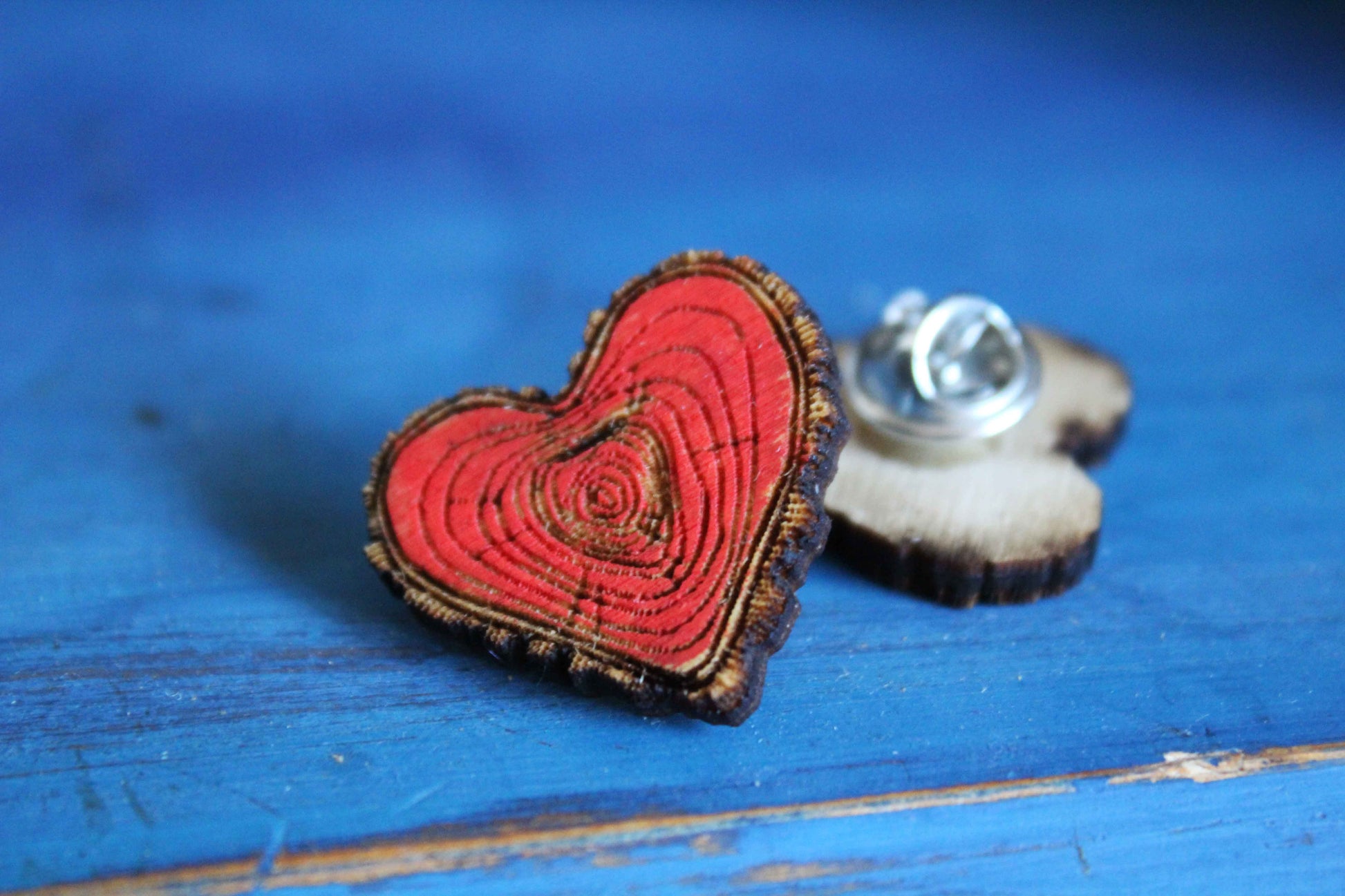 Wooden Heart Pin image 3