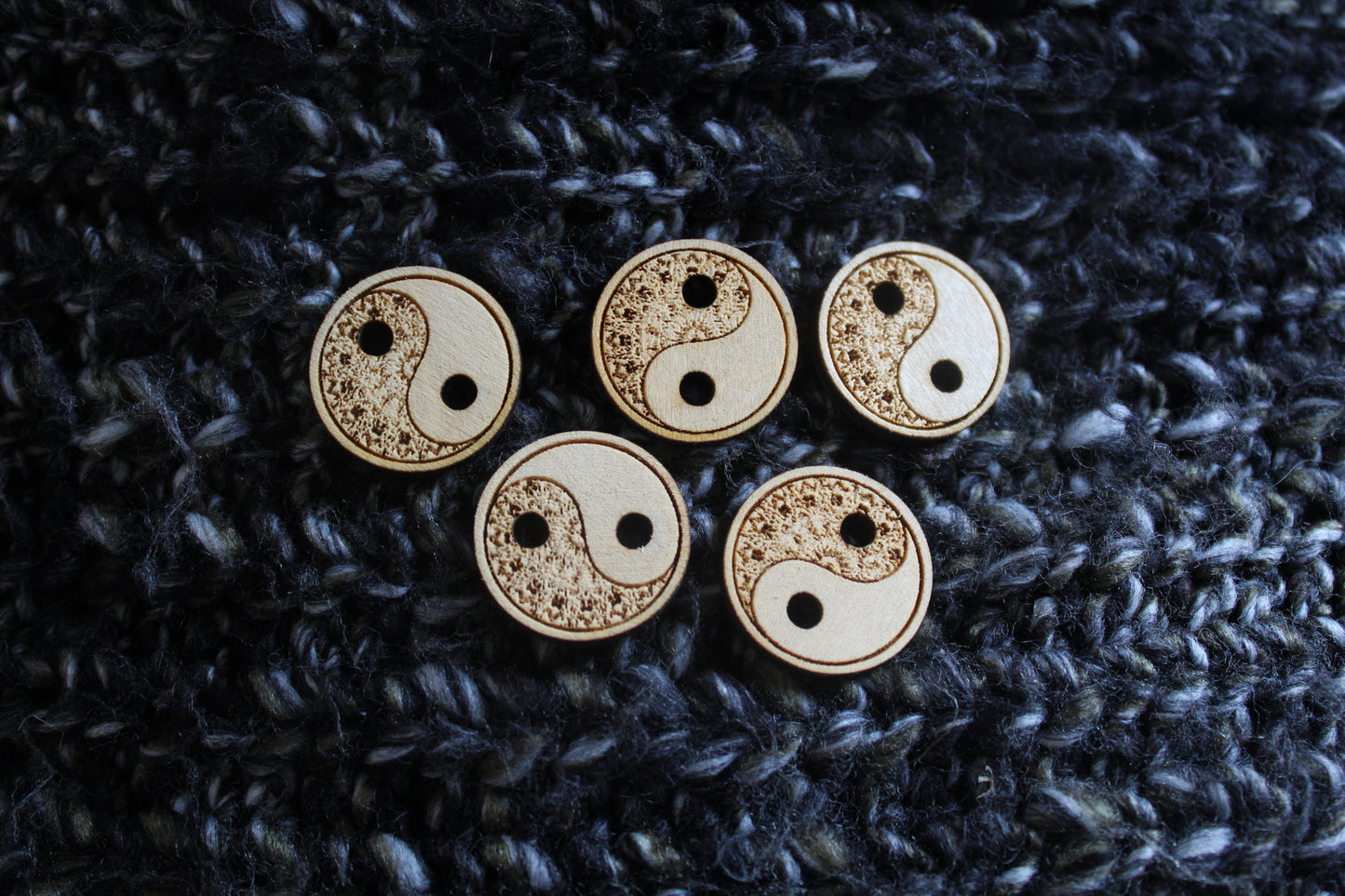 Yin Yang Wooden Buttons image 2