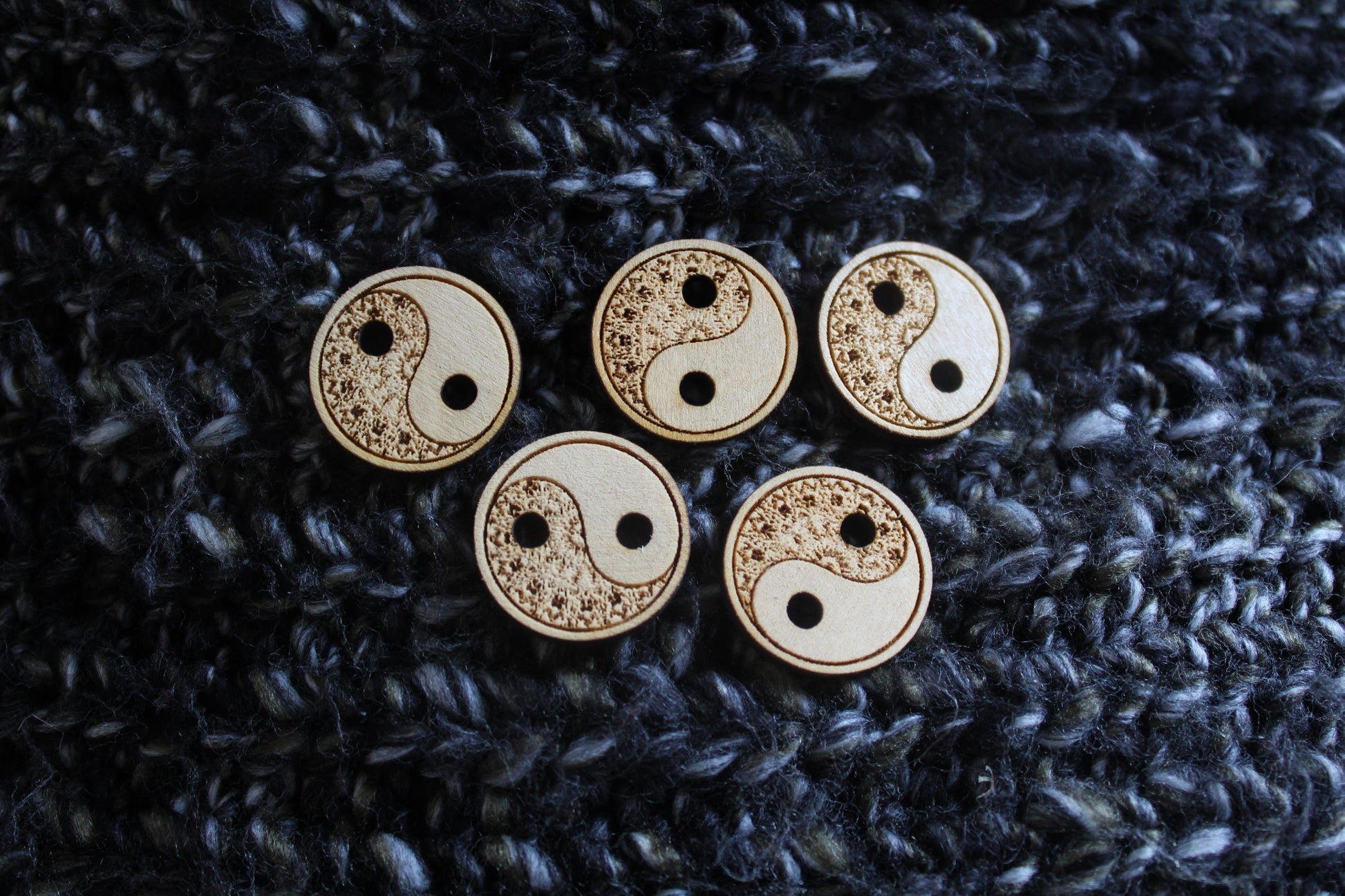Yin Yang Wooden Buttons image 2