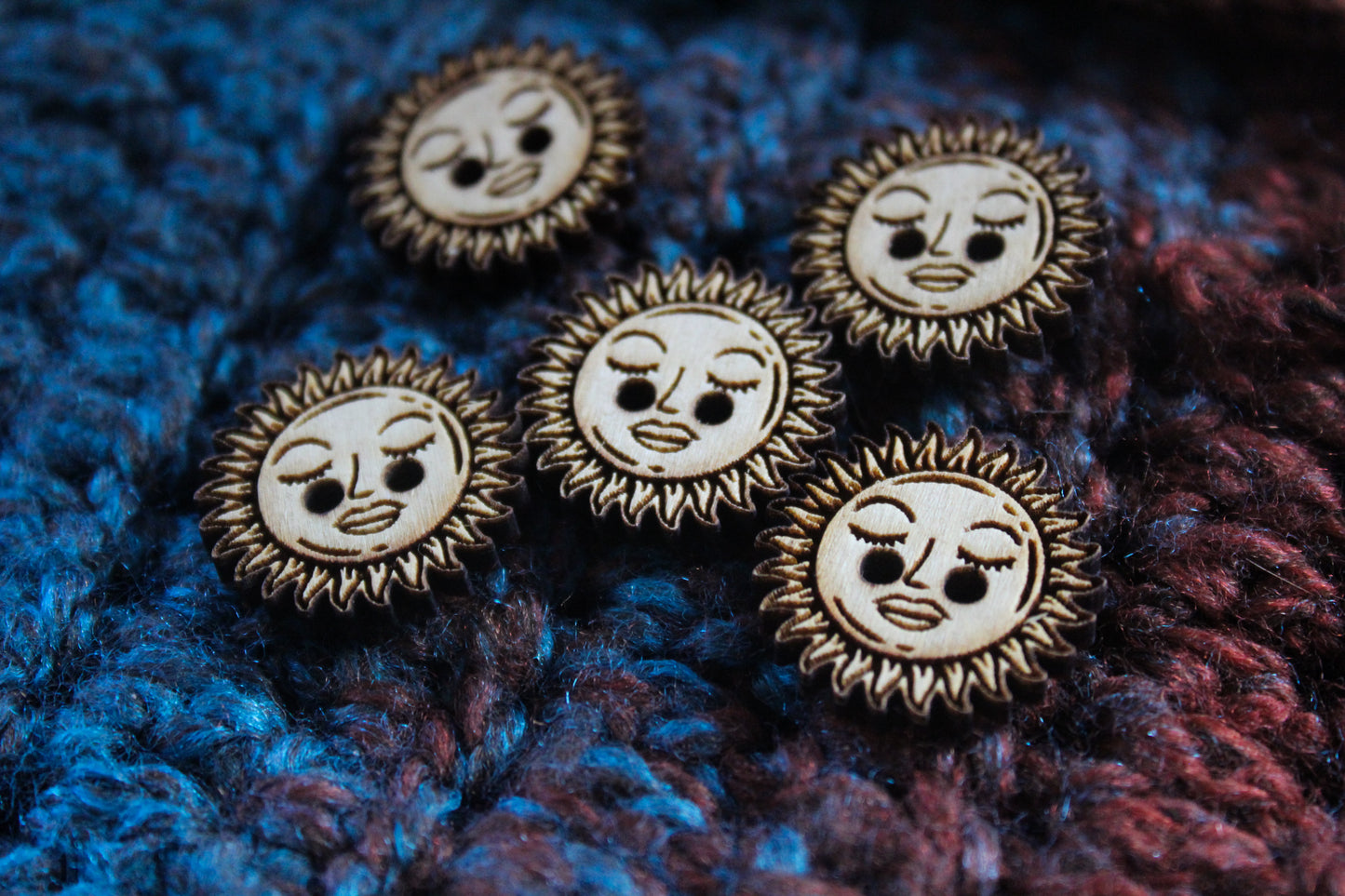 Sun Wooden Buttons image 0