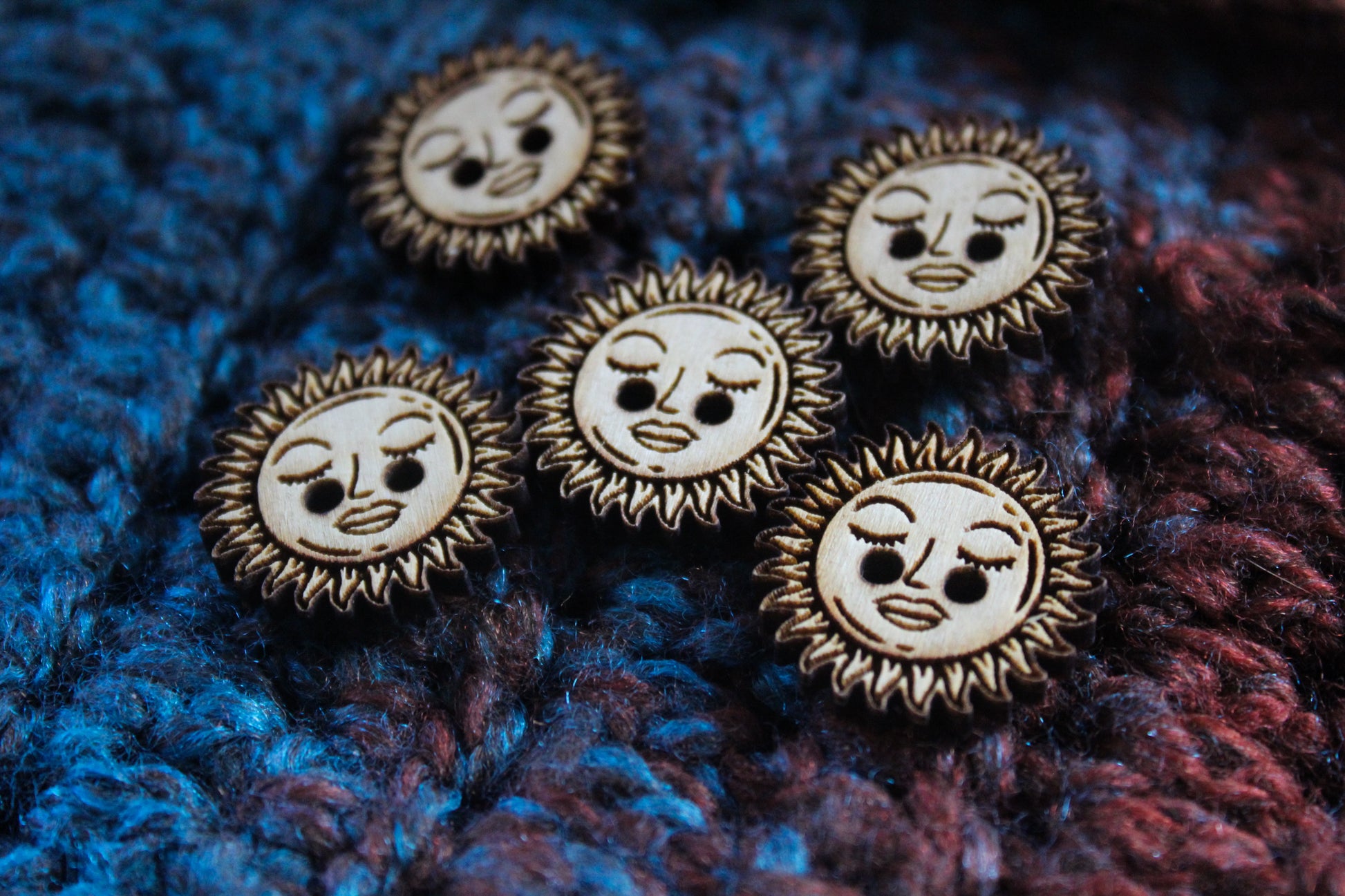 Sun Wooden Buttons image 0