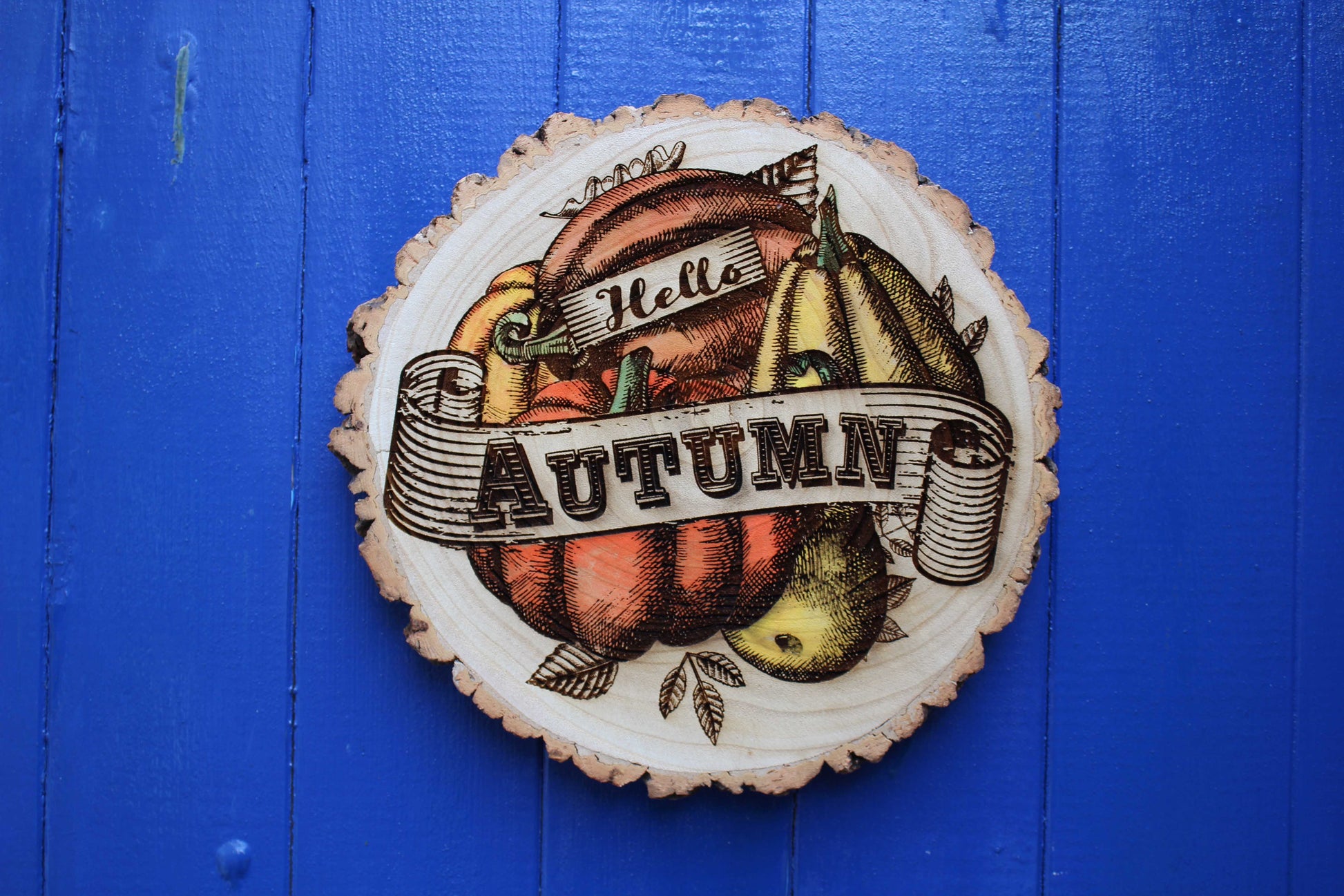 Hello Autumn Log Slice image 1