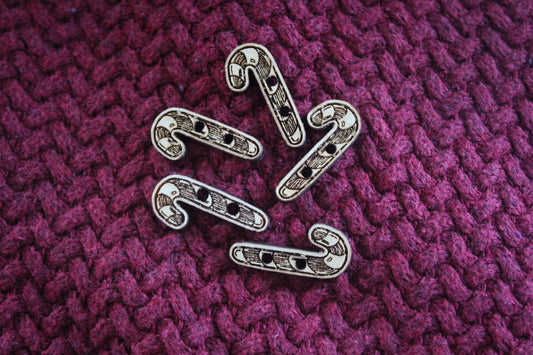 Candy Cane Wooden Buttons image 0