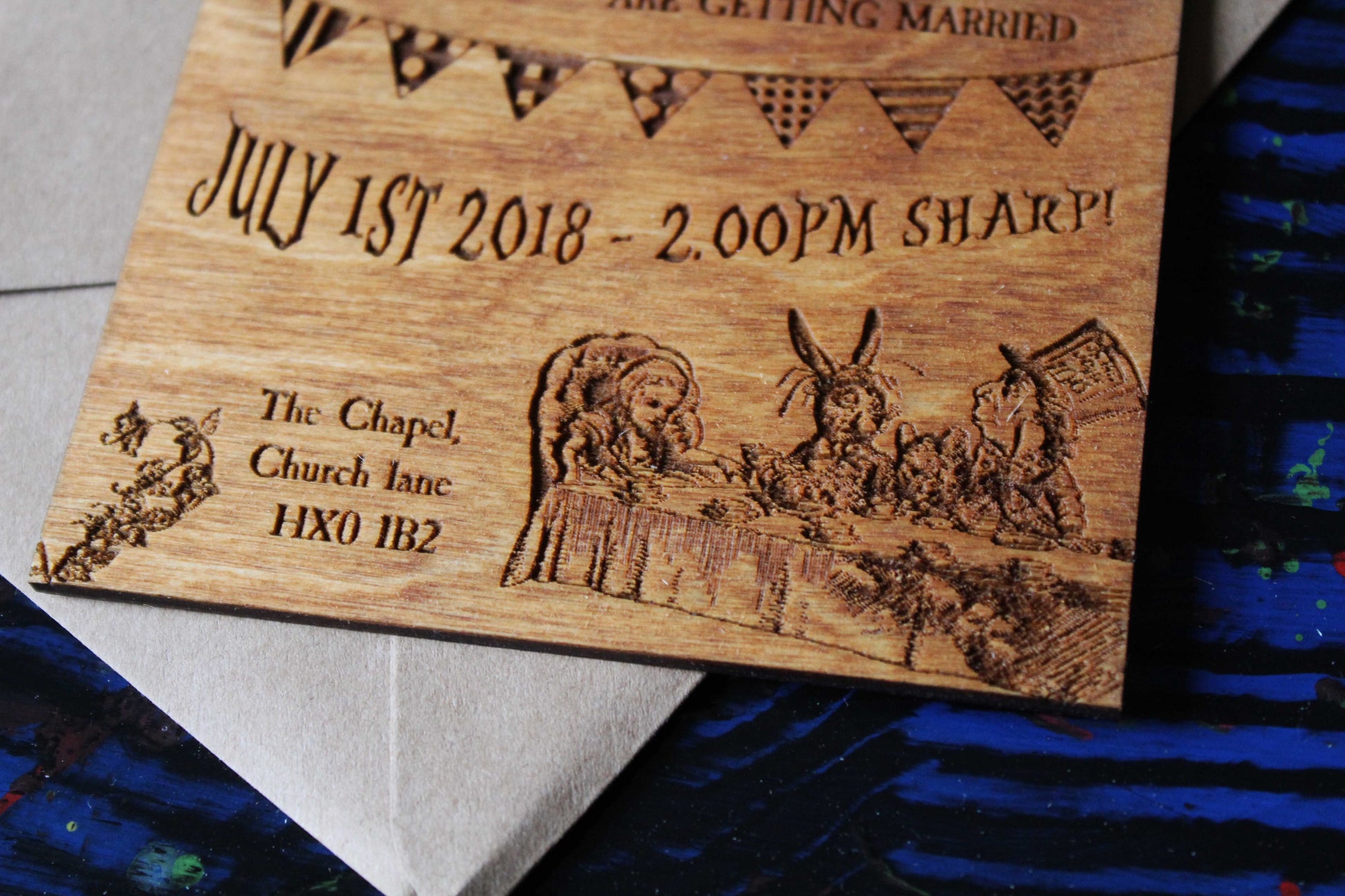 Alice in Wonderland Wedding Invitations (Set of 10) image 2