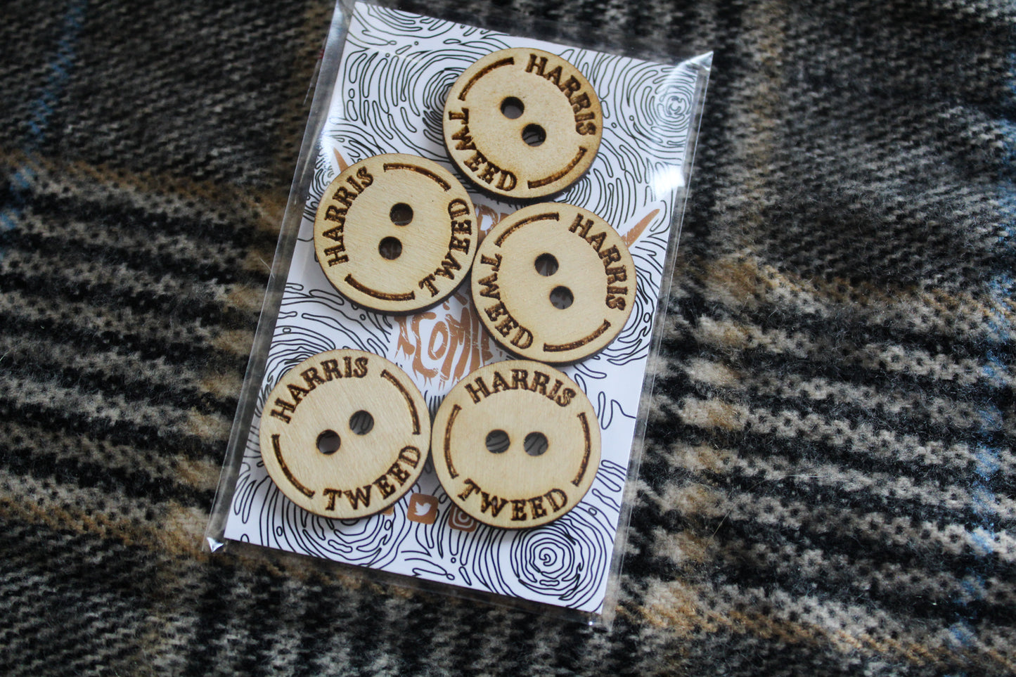 Harris Tweed Wooden Buttons image 2