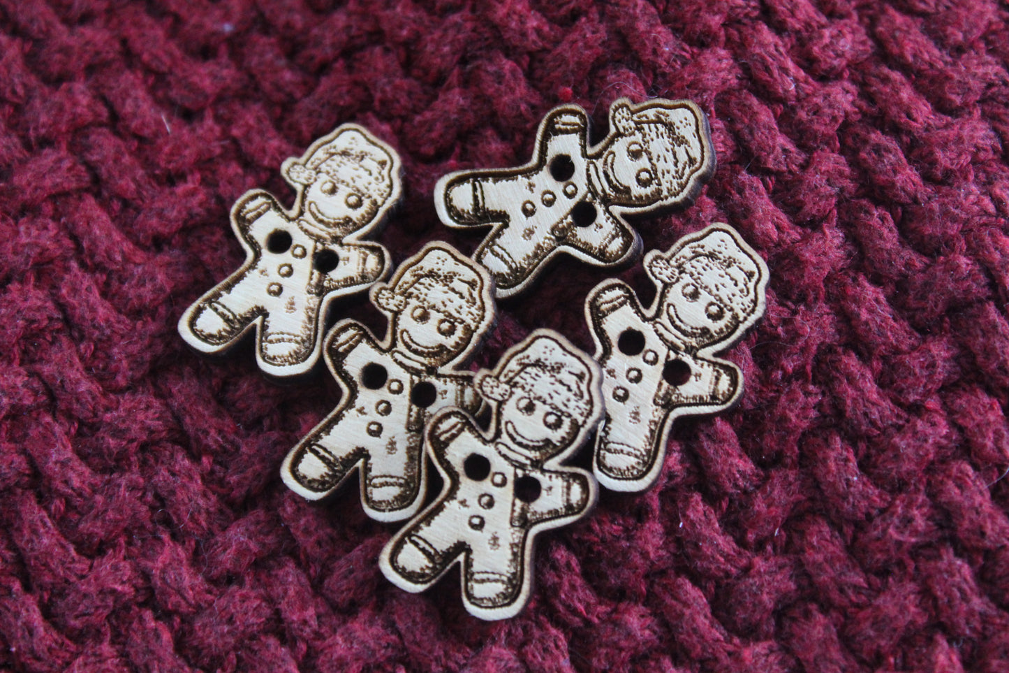 Gingerbread Man Wooden Buttons image 0