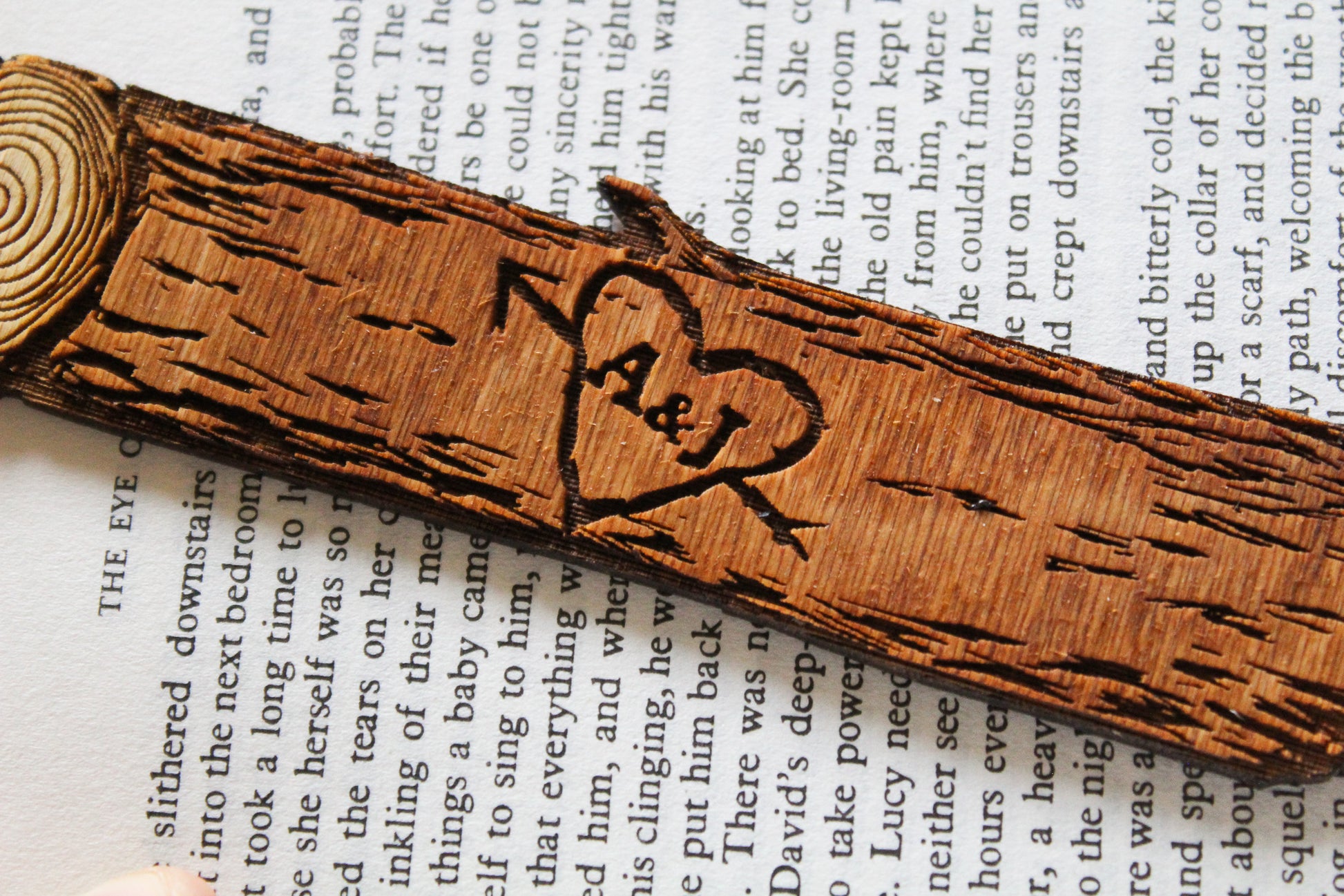 Tree Carved Initials Bookmark image 1