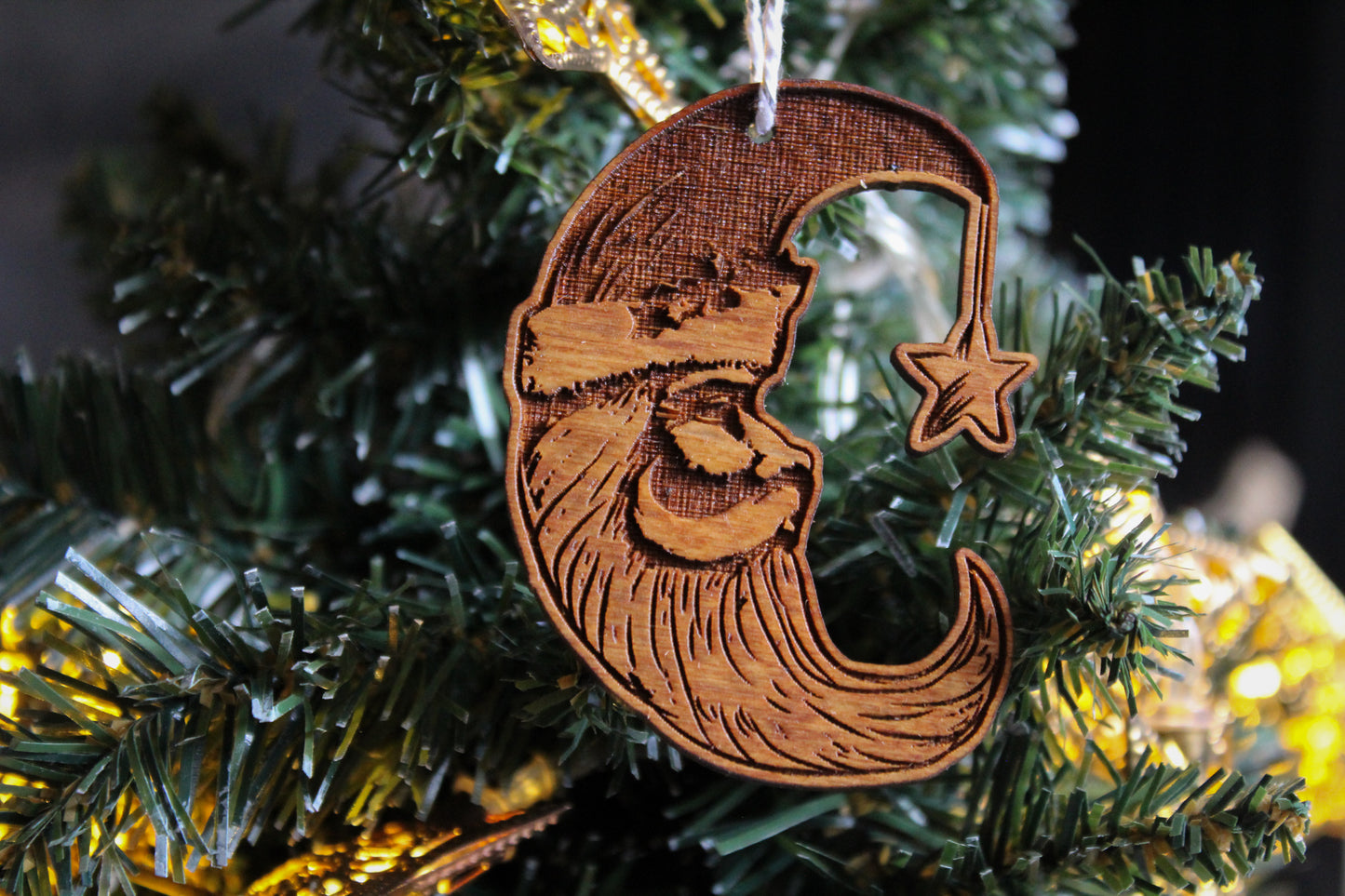 Santa Moon Christmas Bauble image 0