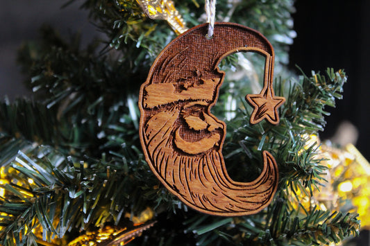 Santa Moon Christmas Bauble image 0