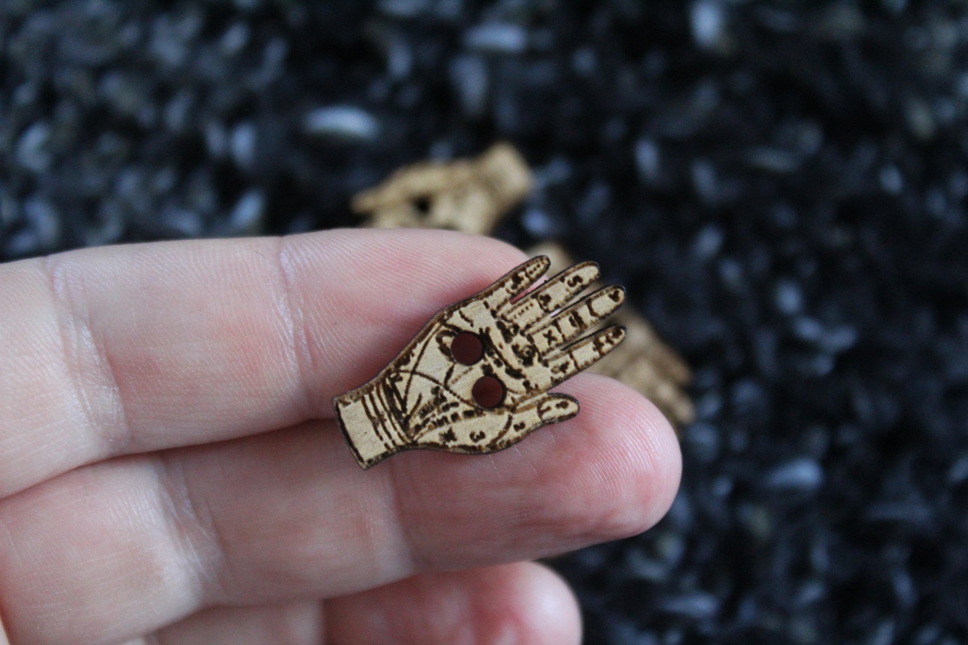 Palmistry Wooden Buttons image 1