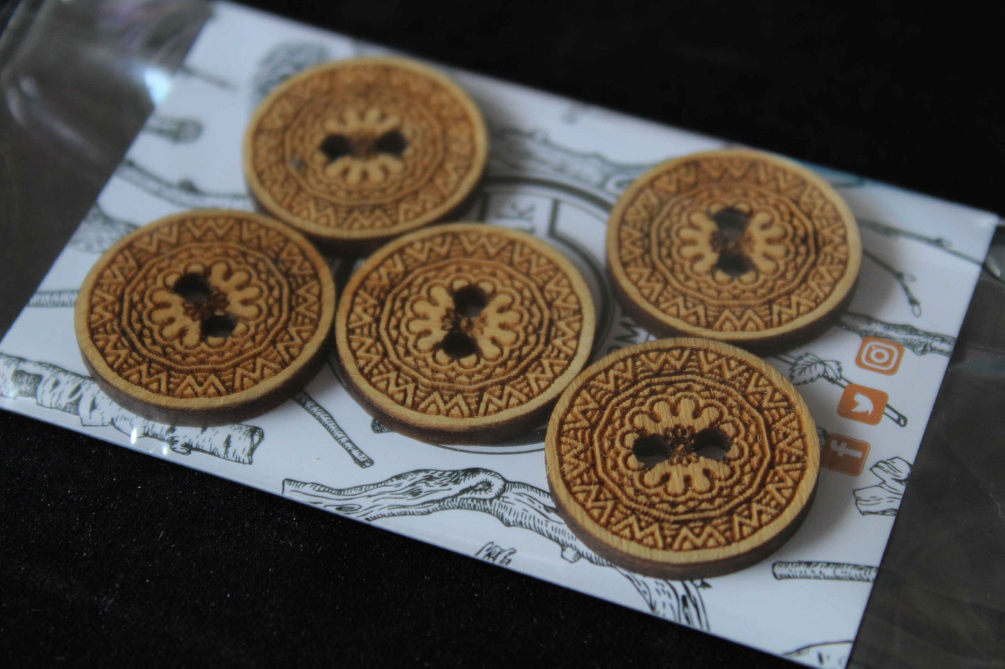Mandala Wooden Buttons image 4